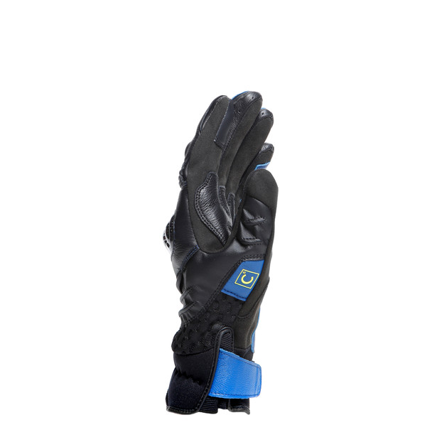 carbon-4-short-leather-gloves-racing-blue-black-fluo-yellow image number 1