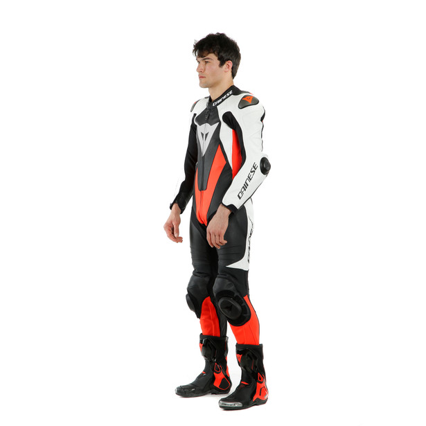 laguna-seca-5-1pc-leather-suit-perf-black-white-fluo-red image number 3