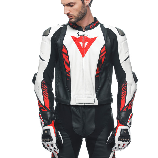 laguna-seca-5-2pcs-leather-suit-black-white-lava-red image number 11