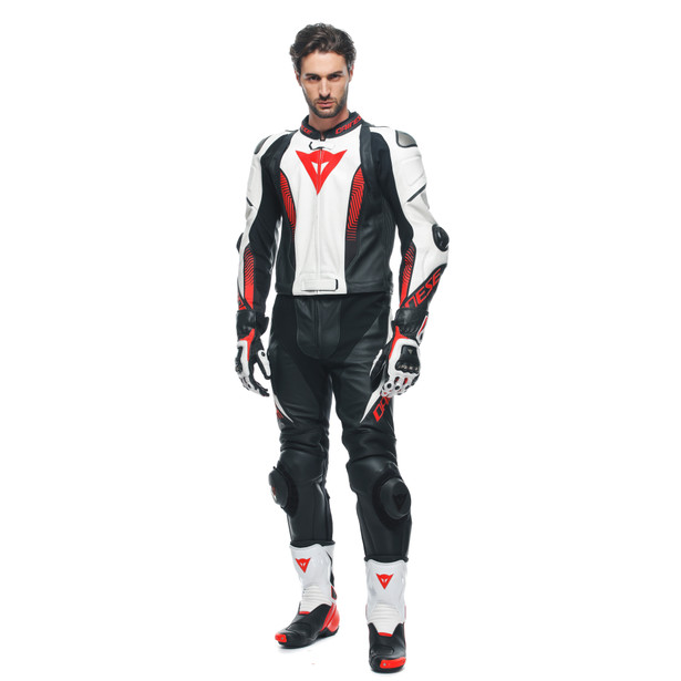 laguna-seca-5-2pcs-leather-suit-black-white-lava-red image number 6