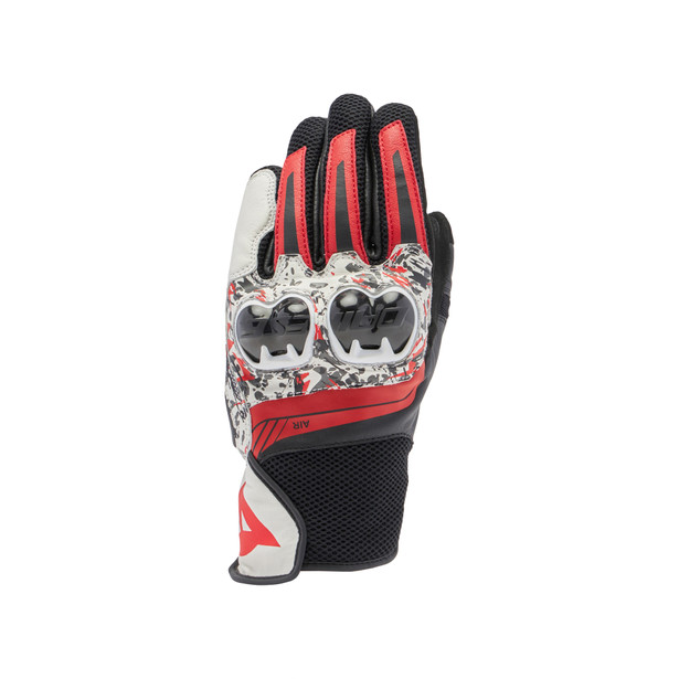 mig-3-unisex-leather-gloves-black-red-spray-white image number 0