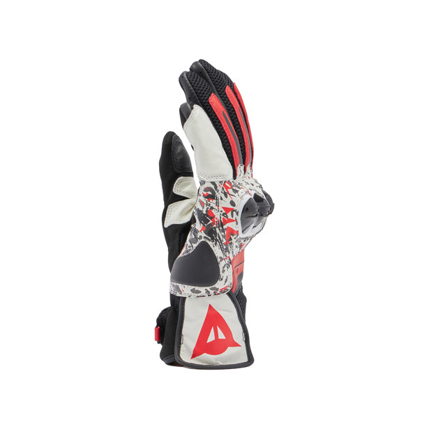 mig-3-unisex-leather-gloves-black-red-spray-white image number 3