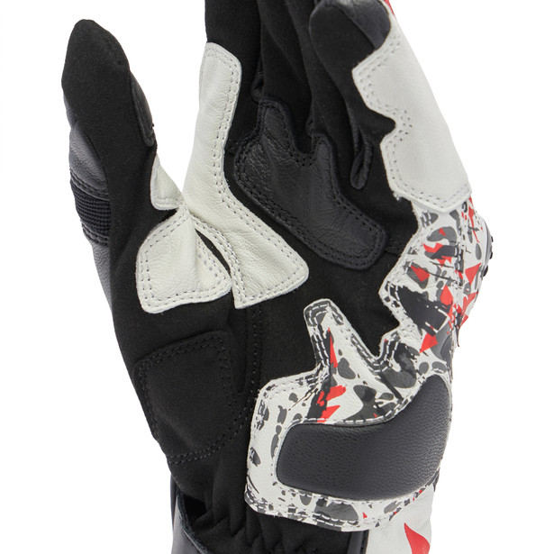 mig-3-unisex-leather-gloves-black-red-spray-white image number 7