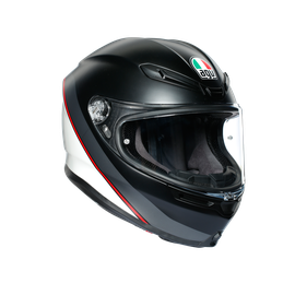 K6 AGV DOT(ECE) MULTI MPLK - MINIMAL PURE MATT BLACK/WH/RED