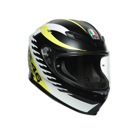 K6 AGV DOT(ECE) TOP MPLK - RAPID 46 MATT BLACK/WH/YELLOW